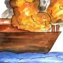 Boat On Fire (440) illustration