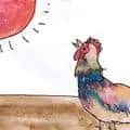 Rooster Crowing (880) illustration
