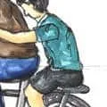 Carrying Children On Bicycle (943) illustration