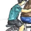 Carry People With Bicycle (945) illustration