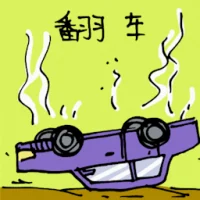 Overturned Car (5158) illustration