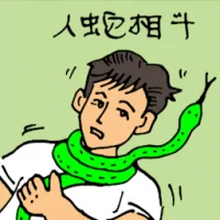 Fighting With Snake (5392) illustration