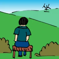Sitting Down (6105) illustration