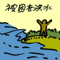 Stranded In Floods (8220) illustration